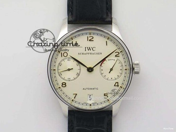 MIROTIME 0203 Portuguese Real PR IW500106 ZF 1:1 Best Edition Grey Dial On Black Leather Strap A52010 V Versatile 7306